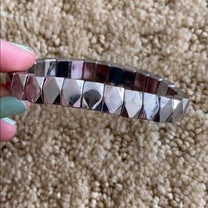 Silver bracelet. Stretchy.